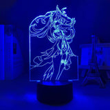 Lampe Genshin Impact Fischl goodies lampe led 3D cadeau décor cosplay