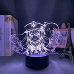 Lampe Genshin Impact Hutao goodies lampe led 3D cadeau décor cosplay