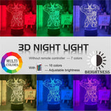 Lampe My Hero Academia All Might et Denki Kaminari décor veilleuse Lampe led 3D My hero academia