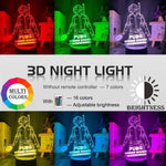 Lampe PlayerUnknown's Battlegrounds 3d Led Night Light 16 Colors lampe led 3D