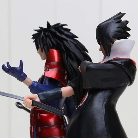 Lot de 2 figurines 17cm Anime Naruto Uchiha Madara Uchiha Sasuke.