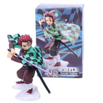 Lot de 3 figurines Demon Slayer Q.ver Kimetsu no Yaiba Nezuko Tanjirou Zenitsu Giyuu Inosuke PVC Action Figure Anime Demon Slayer