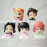 Lot de 3 figurines Demon Slayer Q.ver Kimetsu no Yaiba Nezuko Tanjirou Zenitsu Giyuu Inosuke PVC Action Figure Anime Demon Slayer