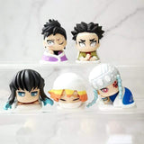 Lot de 3 figurines Demon Slayer Q.ver Kimetsu no Yaiba Nezuko Tanjirou Zenitsu Giyuu Inosuke PVC Action Figure Anime Demon Slayer