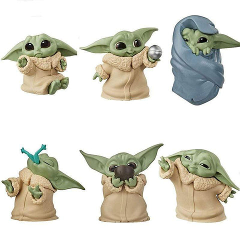 Lot de 6 figurines The Mandalorian bébé Yoda  star wars figurine jouets Mini 5-6cm Mandalorian Yoda bébé jouets d'action Star Wars Yoda