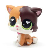 Nouveau pet shop lps jouets debout Felina Meow cheveux courts chat avec coeur blanc yeux verts réel anime figure jouets pour enfants