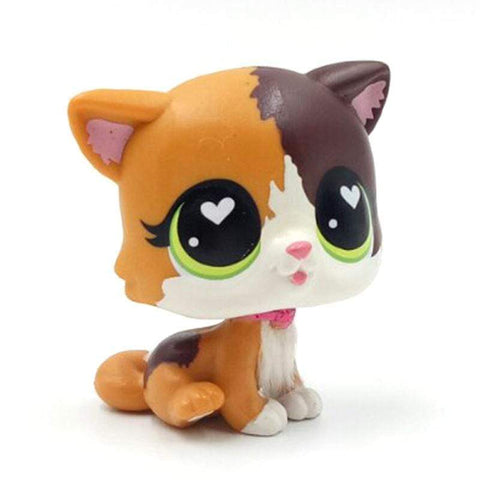 Nouveau pet shop lps jouets debout Felina Meow cheveux courts chat avec coeur blanc yeux verts réel anime figure jouets pour enfants