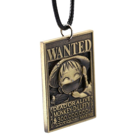ONE PIECE Wanted collier Luffy mandat pendentif collier amitié hommes femmes Anime bijoux tour de cou accessoires