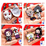 Portes clés katana demon slayer ghost blade, épées et masques des personnages katana, zenitsu, tanjirou, nezuko, tsuyuri, kanao,