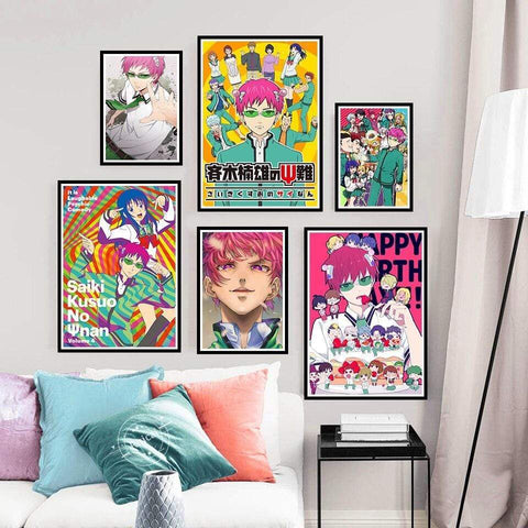 Poster Saiki K affiche manga canvas décoration