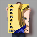 Poster Dragon Ball Z</br> C-18 (Flat Design)