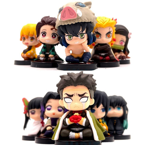 Lot de 5 figurines Demon Slayer : Kimetsu No Yaiba Nezuko Zenitsu Tanjirou Giyuu Inosuke Kyoujurou