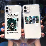 Coque téléphone Genshin impact  iPhone 11 12 Pro MAX XS XR 7 SE20 X 8Plus