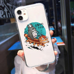 Coque téléphone Happy Totoro iPhone 11 12 Pro XS MAX X 7 XR SE2020 8 6Plus