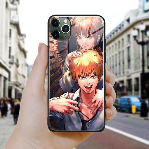 Coque téléphone Denji and Makima Chainsaw Man  iPhone SE 6 6s 7 8 Plus X XR XS 11 12 goodies manga