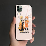 Coque téléphone Demon Slayer and Haikyuu cute  iPhone SE 6 6s 7 8 Plus X XR XS 11 12 Mini Pro Max
