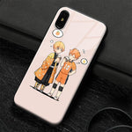 Coque téléphone Demon Slayer and Haikyuu cute  iPhone SE 6 6s 7 8 Plus X XR XS 11 12 Mini Pro Max