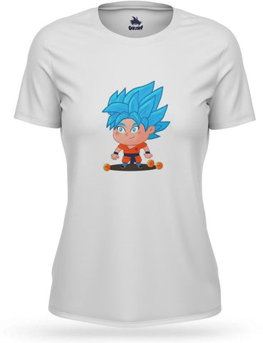 T-Shirt DBS Femme </br> Mini Goku Saiyan Blue