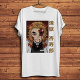 T-shirt demon slayer Kyojuro Rengoku Kyoujurou kny tshirt anime manga vêtement
