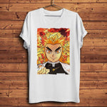 T-shirt demon slayer Kyojuro Rengoku Kyoujurou kny tshirt anime manga vêtement