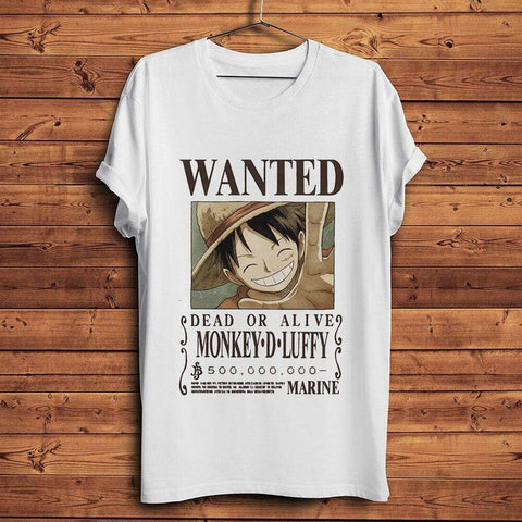 T-shirt One Piece Luffy Wanted tshirt manga one piece unisex homme femme
