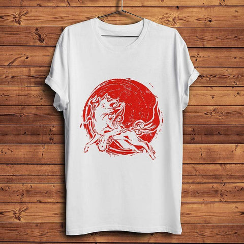 T-shirt one piece Red Sun Wolf of ONE PIECE tshirt manga unisex homme femme