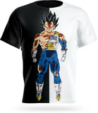 T-Shirt Dragon Ball<br/> Vegeta Noir & Blanc