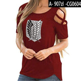 tshirt SNK Attack on Titan T-shirt à épaules dénudées pour femme