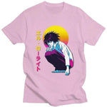 Vaporwave Death Note t-shirt manches courtes 100% coton décontracté mode cosplay