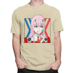 Zero Two Shirt Anime Manga T-shirt Darling In The Franxx t-shirt manches courtes 100% coton décontracté mode cosplay