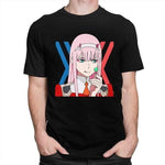 Zero Two Shirt Anime Manga T-shirt Darling In The Franxx t-shirt manches courtes 100% coton décontracté mode cosplay