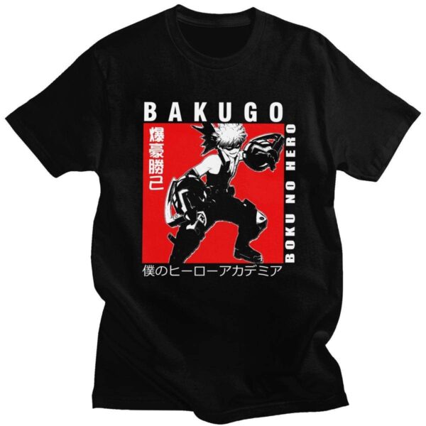 Bakugo Katsuki T-shirt Boku No Hero Academia t-shirt manches courtes 100% coton décontracté mode cosplay