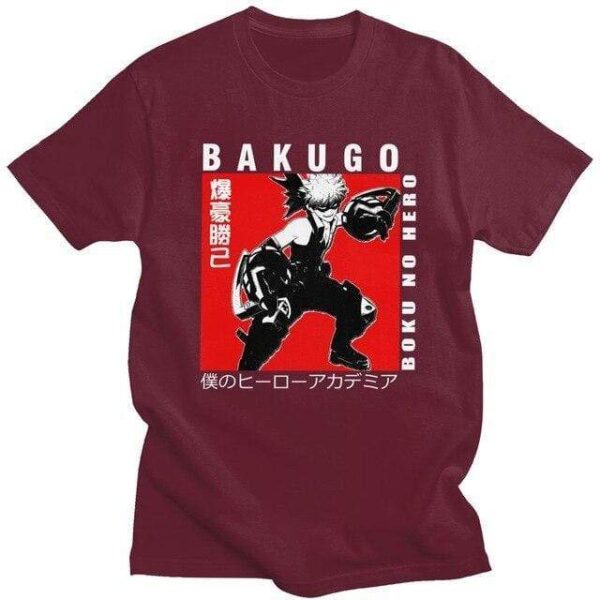 Bakugo Katsuki T-shirt Boku No Hero Academia t-shirt manches courtes 100% coton décontracté mode cosplay