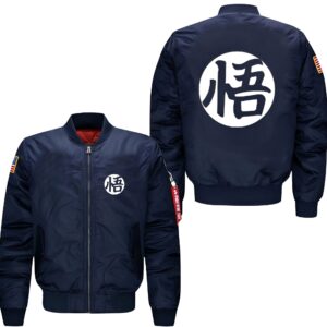 Veste Bomber Kanji Goku Dragon Ball Z Noir Vert Bleu