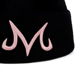 Bonnet Dragon Ball Z Majin Vegeta Noir broderie Rose