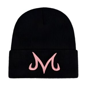 Bonnet Dragon Ball Z Majin Vegeta Noir broderie Rose
