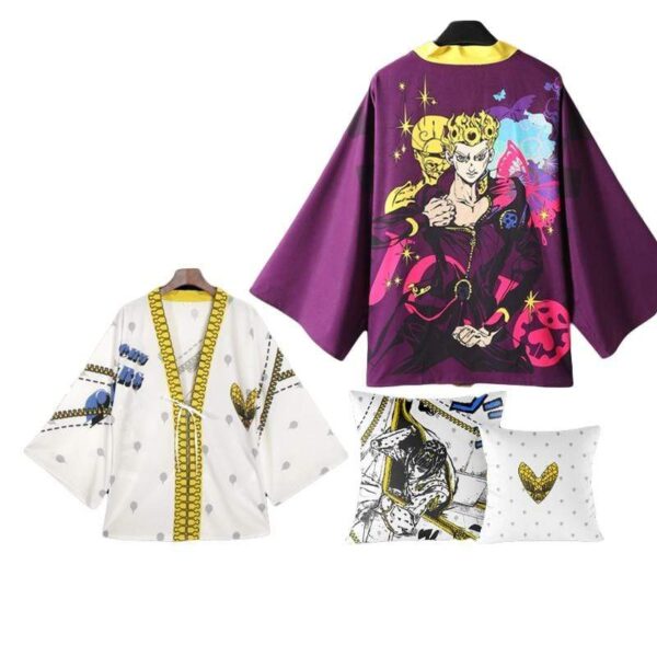 Cape JoJos Bizarre aventure unisexe Giorno Giovanna Bruno Bucciarati haori kimono