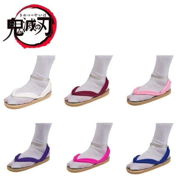 Chaussures de cosplay tongs Demon Slayer Kimetsu No Yaiba Cosplay  Tanjirou Sandals Kamado Nezuko Agatsuma Zenitsu