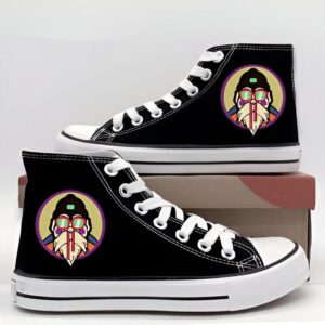 Une paire de chaussures montantes noires avec une image de Tortue Géniale, un personnage de Dragon Ball Z.,CH-967699913X,CH-7811114232,CH-1990442412,CH-8889495685,CH-1596849797,CH-9736618978,CH-8161728666,CH-0705854450,CH-0211546925,CH-6717342943,CH-5666038354,CH-265526164X,CH-9308738029,CH-1093350784,CH-7818694536,CH-1678881252,CH-9622250939,CH-8377639440,CH-2582569747,CH-871968861X