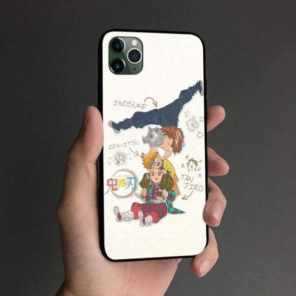 Coque téléphone demon slayer Tanjiro Zenitsu Inosuke iPhone SE 6s 7 8 Plus X XR XS 11 Pro Max Samsung S Note 8 9 10 20 Plus ultra
