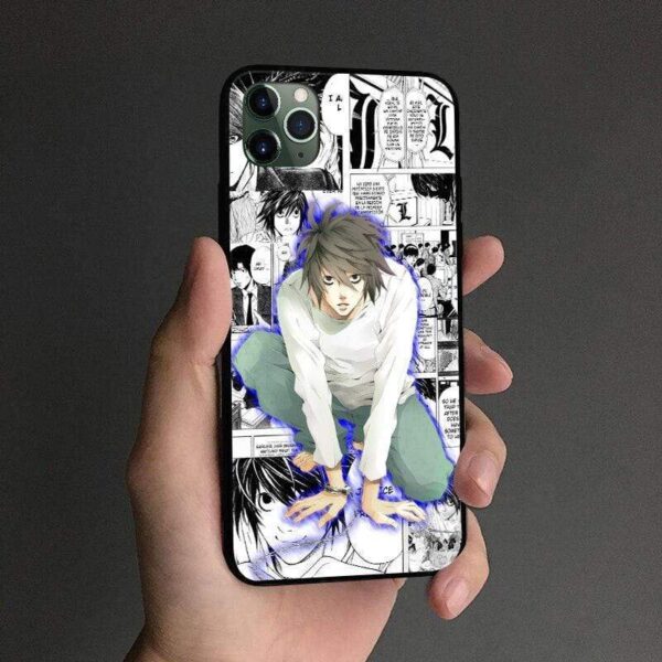 Coque téléphone L Lawliet death note anime pour iPhone SE 6s 7 8 Plus X XR XS 11 Pro Max Samsung S Note 10 20 Plus ultra