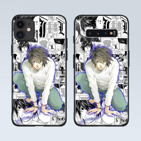 Coque téléphone L Lawliet death note anime pour iPhone SE 6s 7 8 Plus X XR XS 11 Pro Max Samsung S Note 10 20 Plus ultra