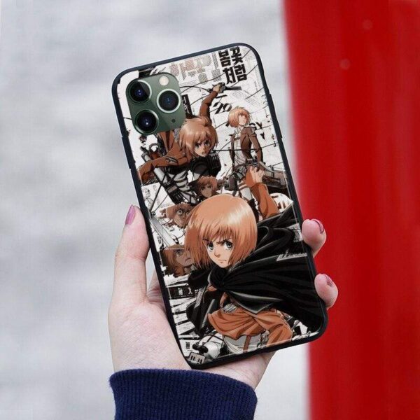 Coque téléphone snk Armin Arlert anime attack on titan iPhone SE 6s 7 8 Plus X XR XS 11 Pro Max Samsung S Note 8 9 10 20 Plus ultra