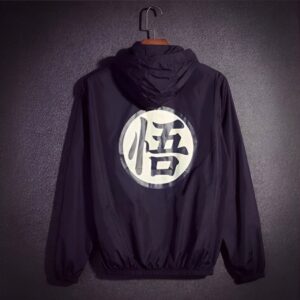 Coupe-vent Dragon Ball Kanji Go orange noir