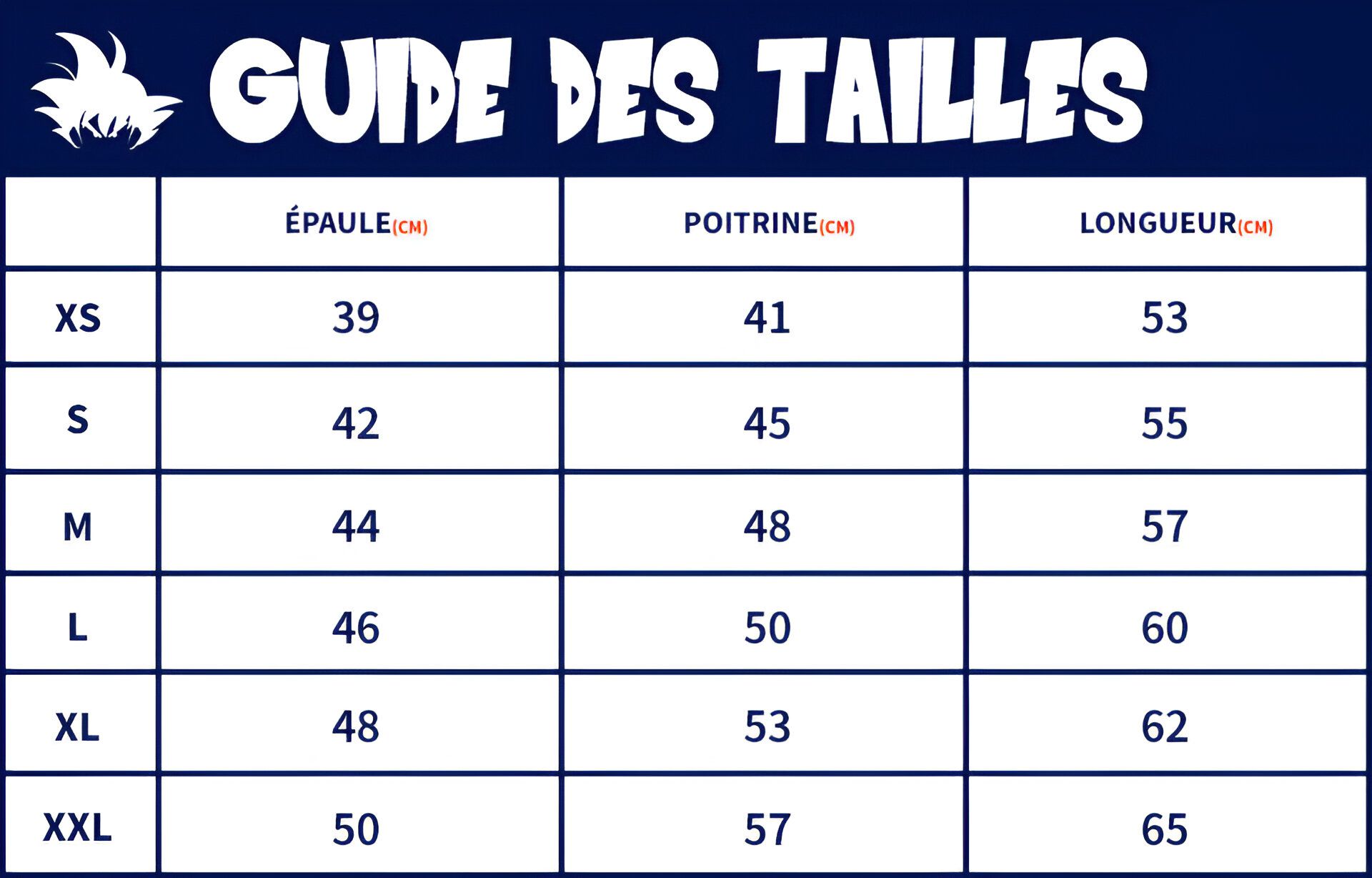 guide de taille