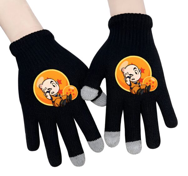 Gants Dragon Ball Z Krillin noirs compatibles tactile