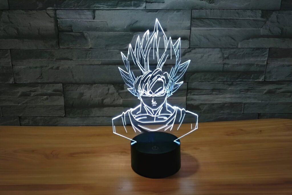 Lampe LED 3D Acrylique Goku Super Saiyan Dragon Ball