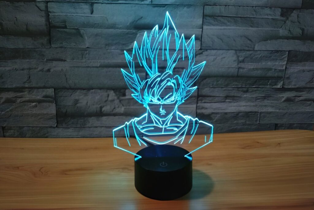 Lampe LED 3D Acrylique Goku Super Saiyan Dragon Ball