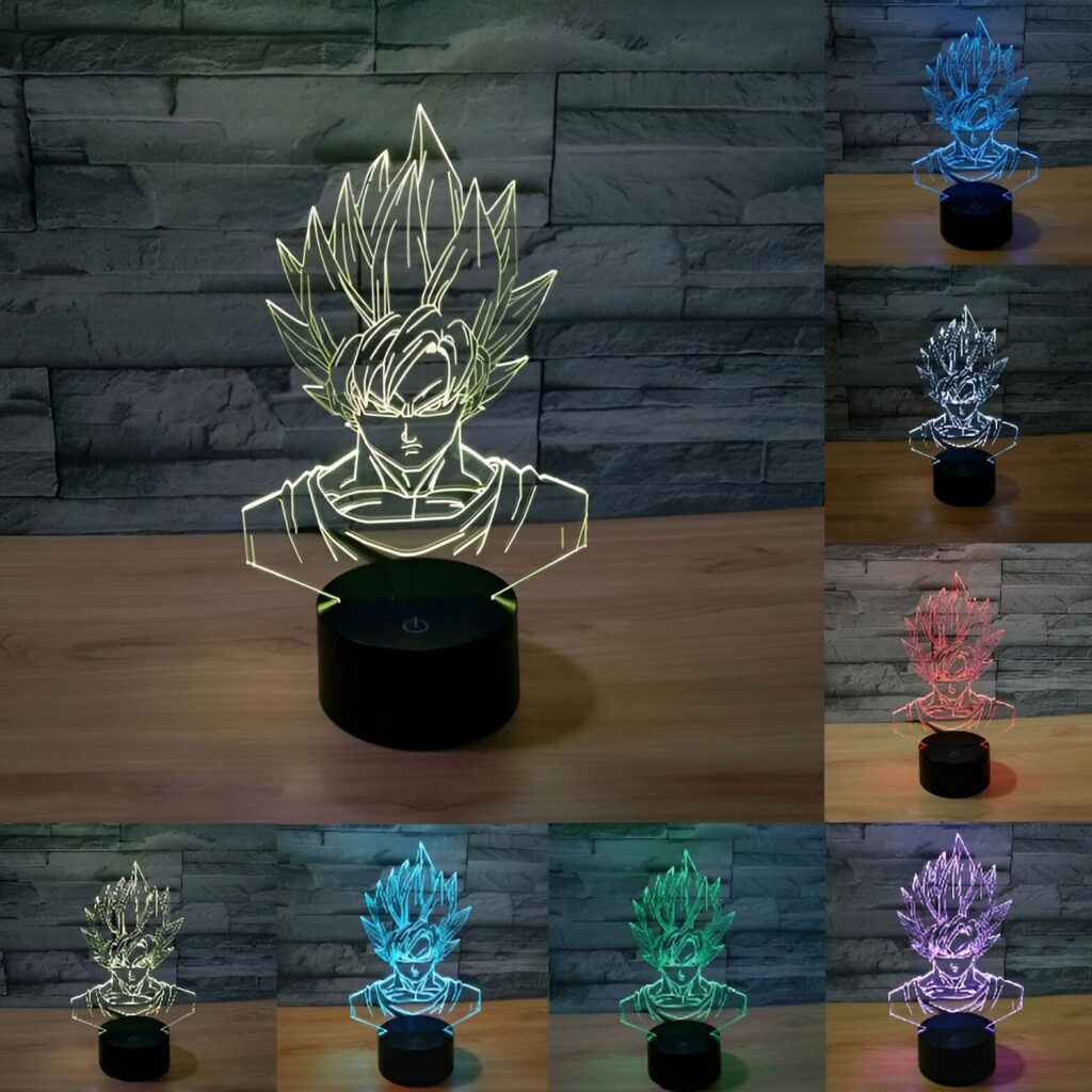 Lampe LED 3D Acrylique Goku Super Saiyan Dragon Ball