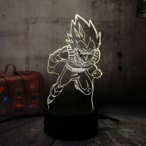 Lampe LED 3D Vegeta Prince des Saiyans Dragon Ball